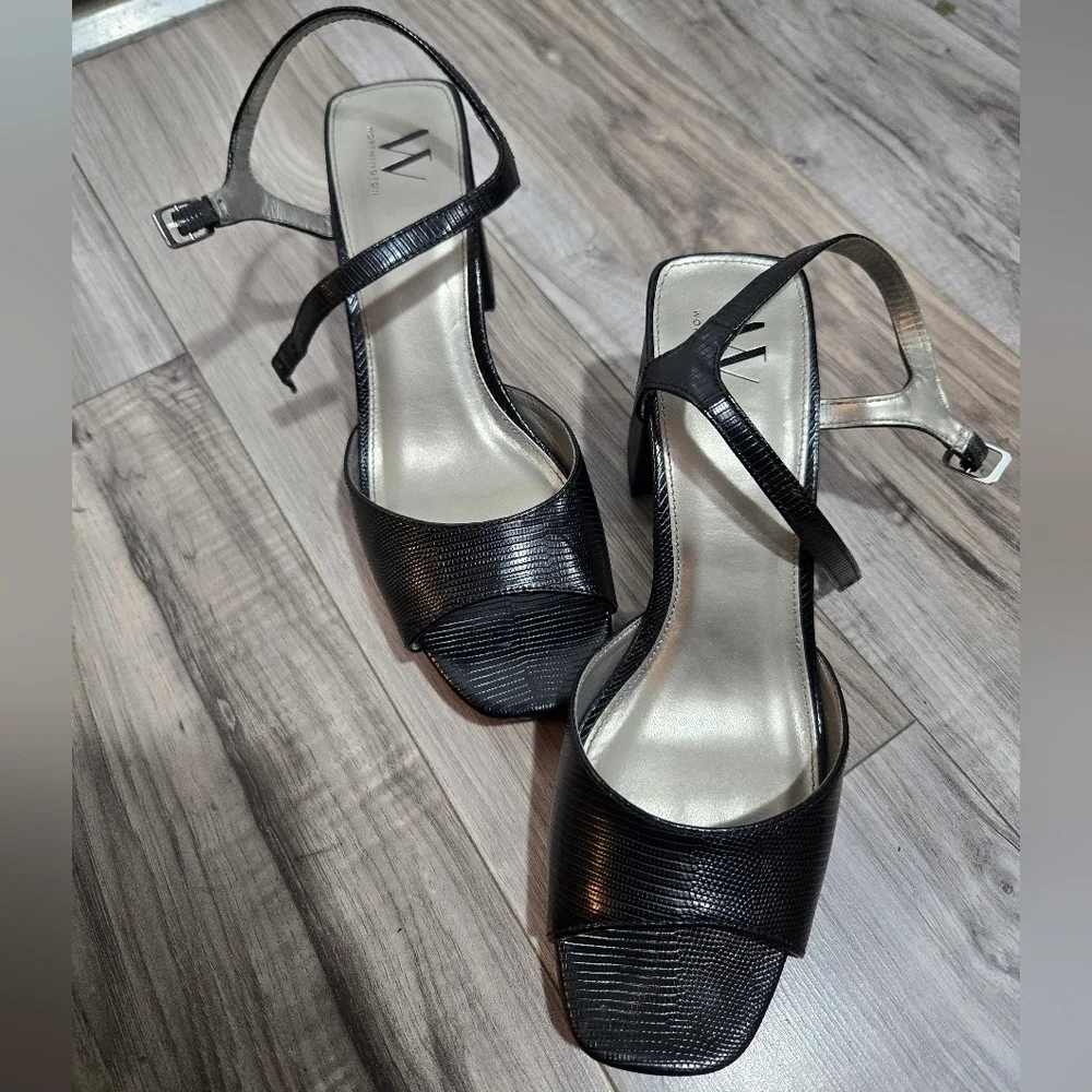 Worthington Shoes Lessing Block Heel Square Toe Sandals Sz 9.5